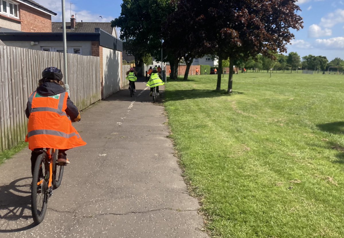 Great week of Bikeability Level 2 for 41 P7 children this week <a href="/CornbankPS/">Cornbank Primary</a> 

A couple of laps around Cornbank park in the ☀️ to celebrate our new skills and road safety knowledge 🚲