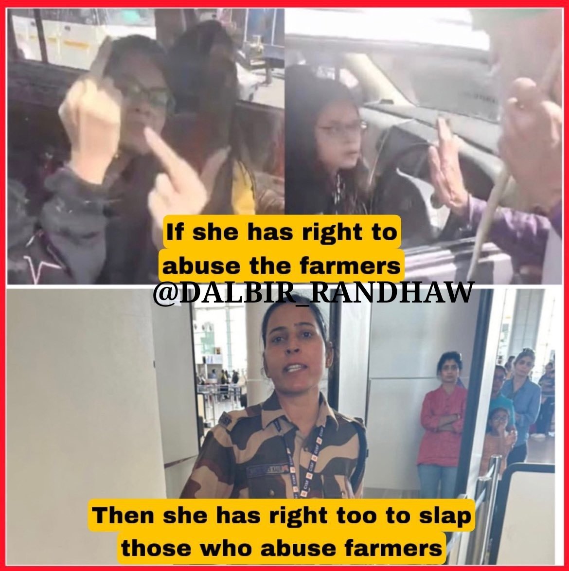 dalbir_randhaw's tweet photo. Big Breaking :-
Chandigarh Airport India 
बड़ी अफ़सोस की खबर आई है 💔शपथ ग्रहण💔 से पहले कंगना रनौत को चपत ग्रहण करना पड़ा।
उसके बाद मंडी की MP वक्ता भी सुने और अपनी राय जाहिर करें ®️😎
#KanganaRanaut Suspend
#लोकसभा_आमचुनाव_2024 @Murti_Nain @ShadowSakshi https://t.co/ExeuhIOaDe