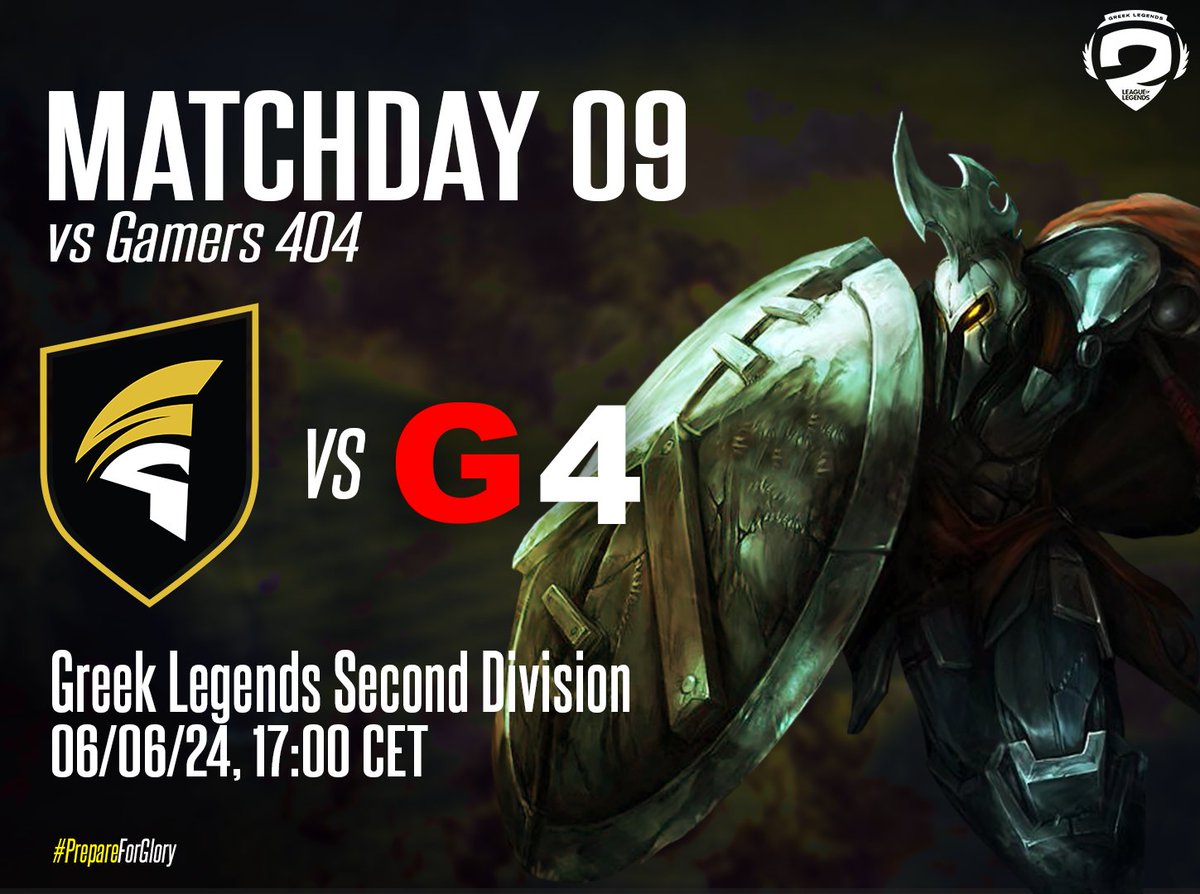 SpartansEu's tweet photo. Week 4 is underway!
⚔️Matchday 09
🗓️06/06/24
🆚@gamers404GR
🏆Greek Legends 2nd Division
🕓17:00 CET
#PrepareForGlory #LeagueOfLegends #LoL #esports #gaming #GL2D #SPARTANS #gamingcommunity #onlinegaming #esportsnews #gamingnews https://t.co/i8ROy0iyif