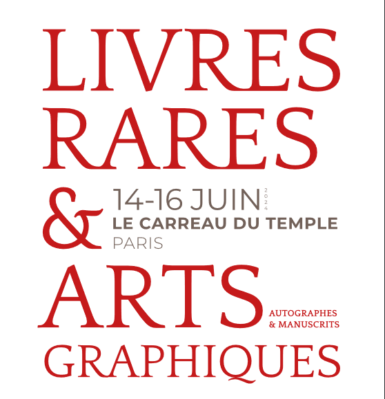👋​  ÉVÉNEMENT · SALON LIVRES RARES &amp; ARTS GRAPHIQUES
📆  14 - 16 Juin 2024 · Vendredi, samedi de 11h à 20h &amp; dimanche de 11h à 18h​
📍​  Carreau du Temple, 4 rue Eugène Spuller, 75003 Paris

Retrouvez-nous sur le stand AL3 !
 
Invitations disponibles sur demande (exp. courrier)