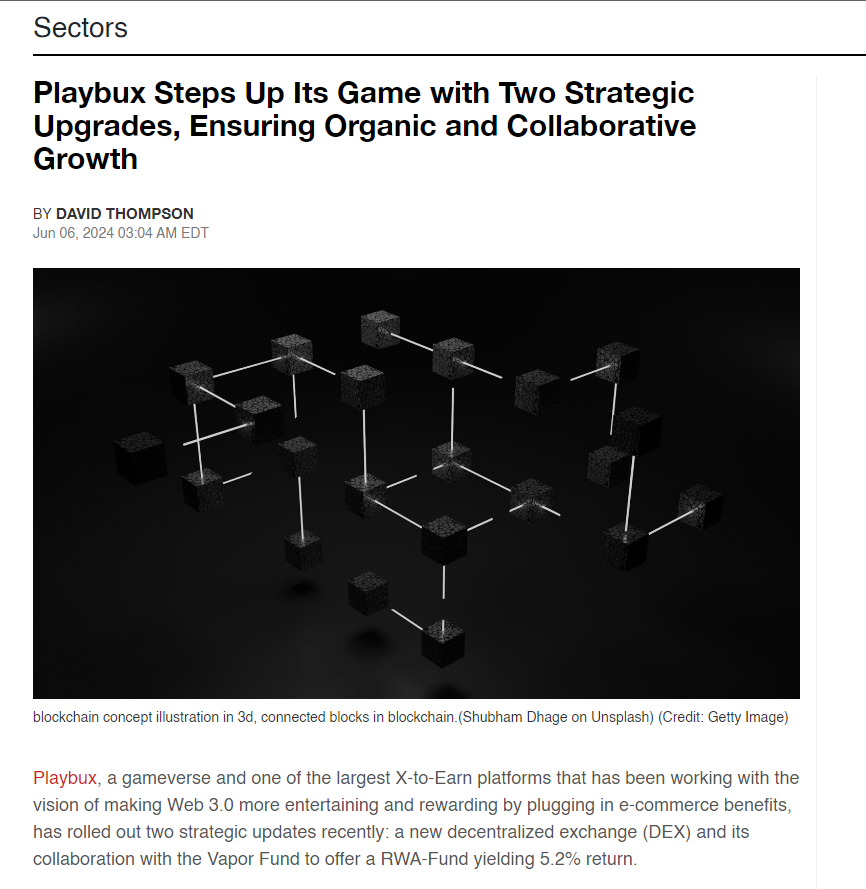 playbuxco's tweet photo. Excited to be highlighted by #VentureCapitalPost in their news for our achievements at Playbux!

Our RWA Fund offering a 5.2% yield and the recently introduced Alpha V1 of Dex are making a great wave within the ecosystem. 

We will remain humble; heads down to work to achieve more and create value for $PBUX!