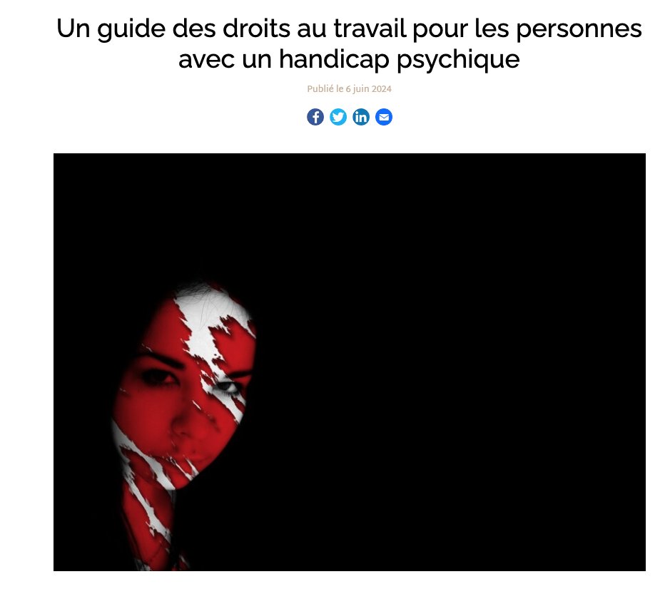 SanteMentale's tweet photo. L'@Unafam publie un Guide des droits au travail des personnes vivant avec des troubles psychiques. Pour @Cheopsconseil, les indicateurs de retours à l’emploi sont quasi stables pour les personnes en situation de handicap et l'accompagnement en hausse. https://t.co/rTCrKahEsj https://t.co/7lqUgxuYUP