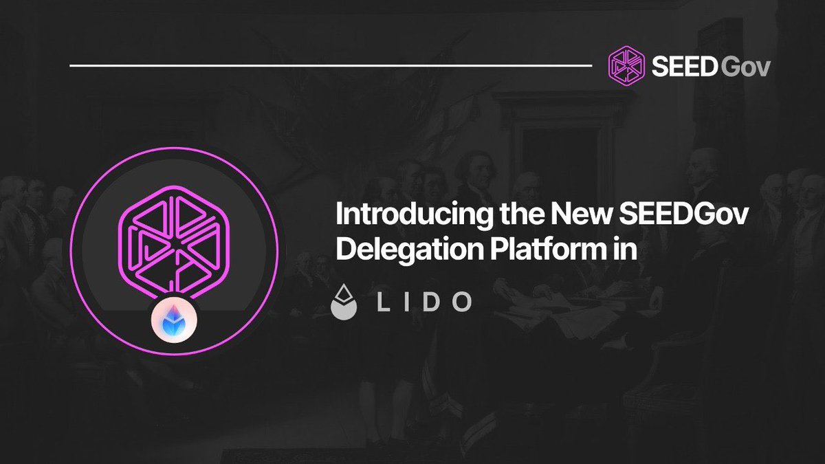 SEEDGov's tweet photo. 🎉 Exciting news! 🎉

@SEEDGov is pleased to join @LidoFinance Governance! 

🤝 We're ready to contribute to the leading liquid staking protocol with active, meaningful participation.

⚖️ Our delegation statement: https://t.co/k1XaPj2JMT

🚀 Delegate to us here: https://t.co/Tbf6dDDuyB
