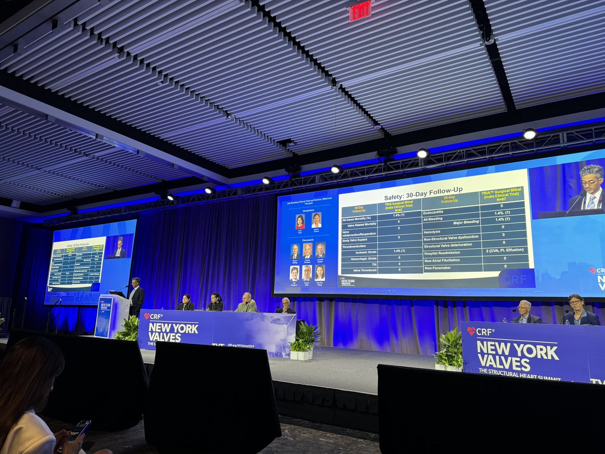 crfheart's tweet image. 🌟Today’s #NYValves2024 late-breaking session delved into the latest breakthroughs in #mitral and #tricuspid valve therapies!💡🫀

🔸TRILUMINATE
🔸TRILUMINATE Pivotal MRI and CT Imaging Substudy
🔸Foldax TRIA Mitral Valve: Global Clinical Study
🔸TRIPLACE

#NYValves2024…