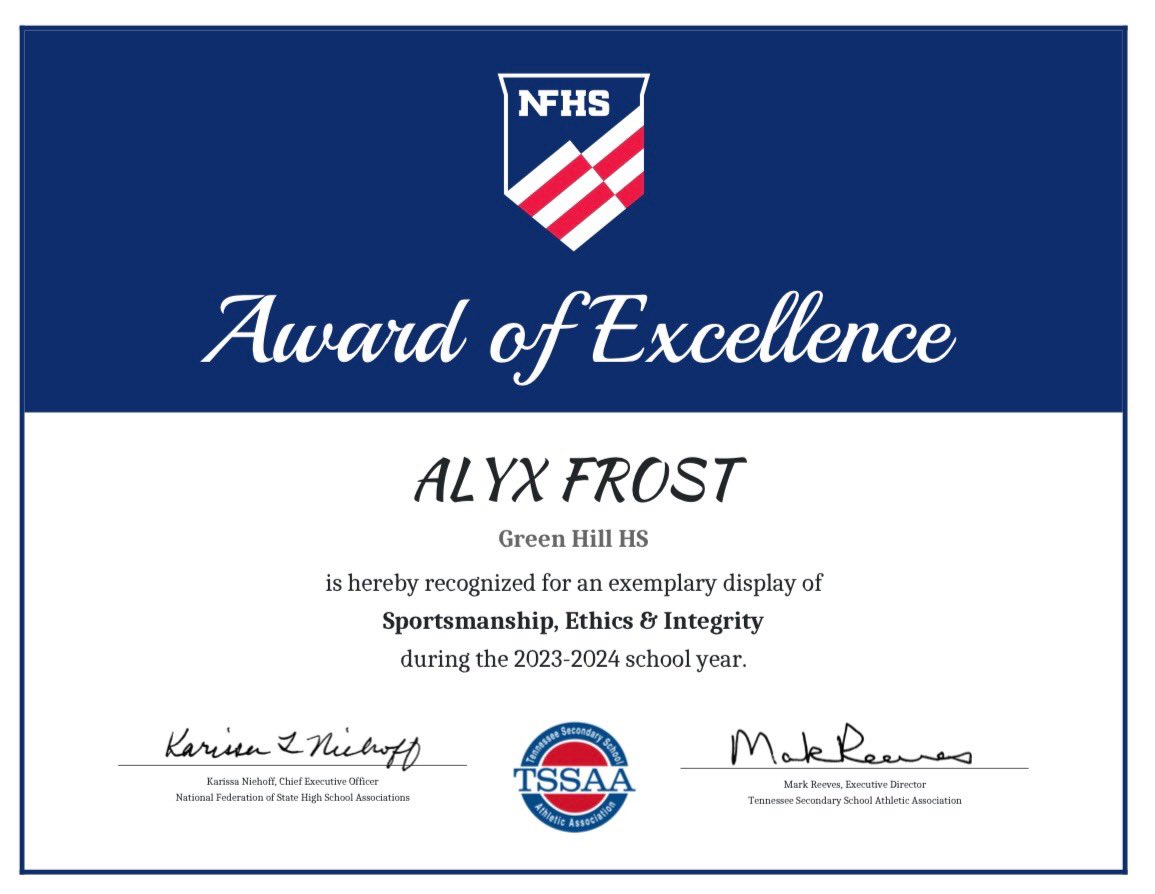 Words cannot describe how honored and grateful I am for this award and to be on such an amazing school ball team! I love this program and everything it offers💚🤍 GO HAWKS 🦅