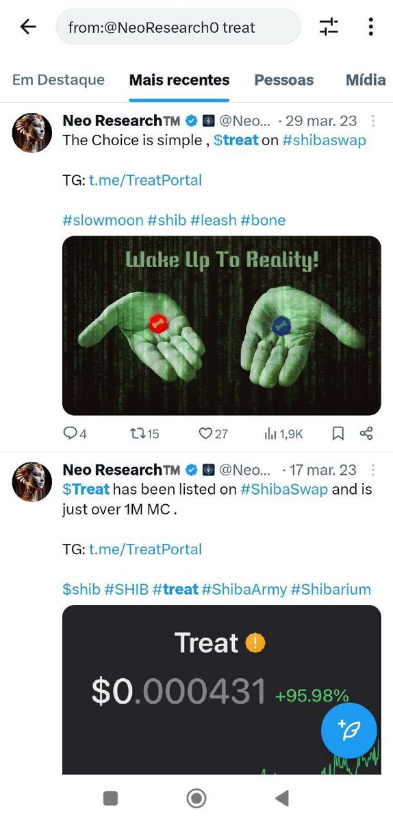 TREAT_369's tweet photo. Hey GM dear #Shibarmy, did you notice @Shibtoken recently started following @NeoResearch0 

#DYOR $TREAT 

$SHIB $BONE $LEASH $SHI #BridgeToShibarium
#Shiboshi #Sheboshi #Shibarium #SHIBWisdom
#Ryoshi https://t.co/vHAE1wagwa