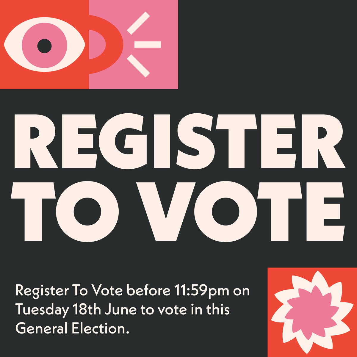 Have you heard? There's a General Election happening on the 4th July! Register to vote by Tuesday the 18th of June to be able to cast your vote! 📝