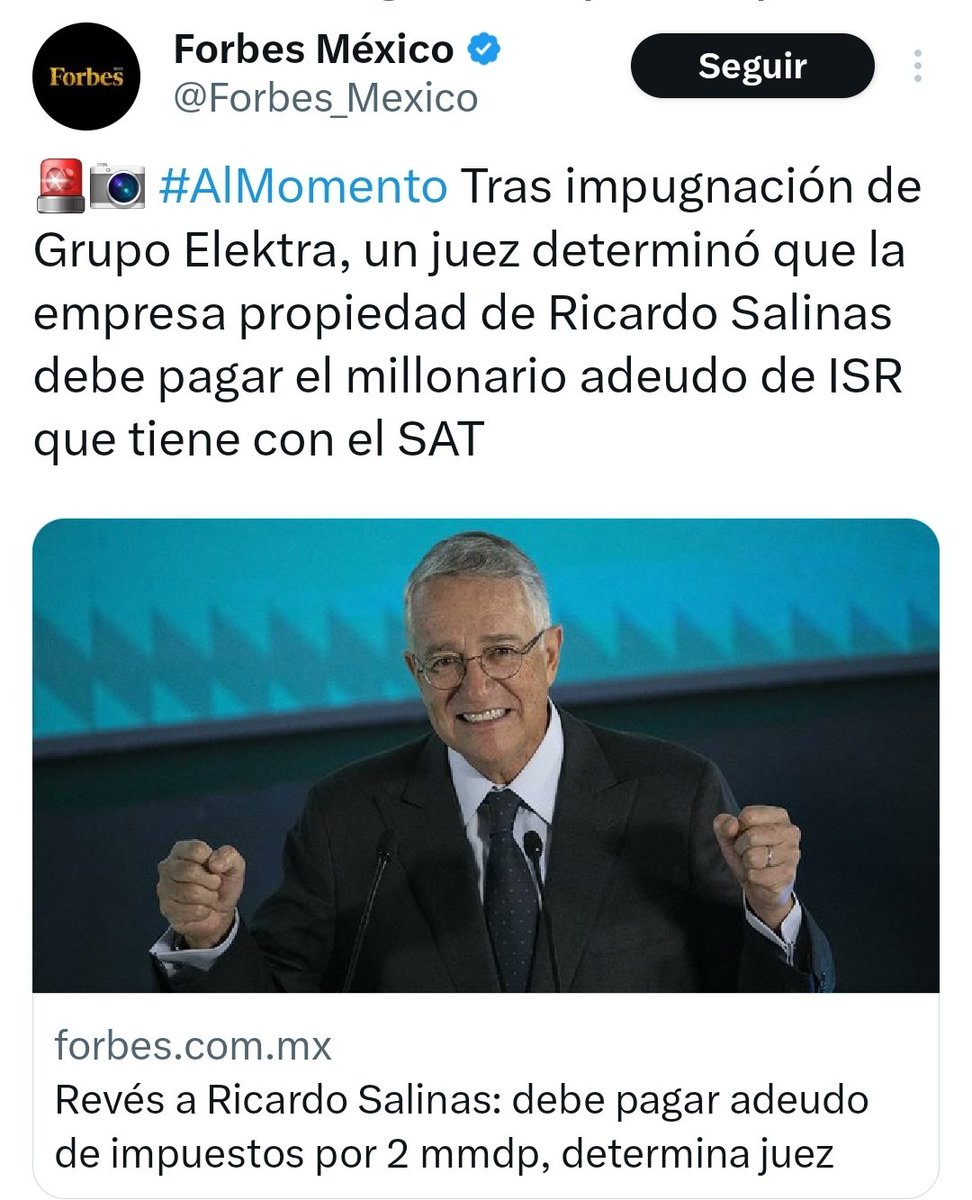 catrina_nortena's tweet image. #ULTIMAHORA
🚨 ELEKTRA DEBERÁ PAGAR 2,000 MDP en Impuestos Determina un Juez

Esto quiere decir que ya los jueces están sintiendo el FUEGO del #PlanC, del Poder del Pueblo y ahora ante el miedo de que los corra @Claudiashein con la Reforma del Poder Judicial por fin están…