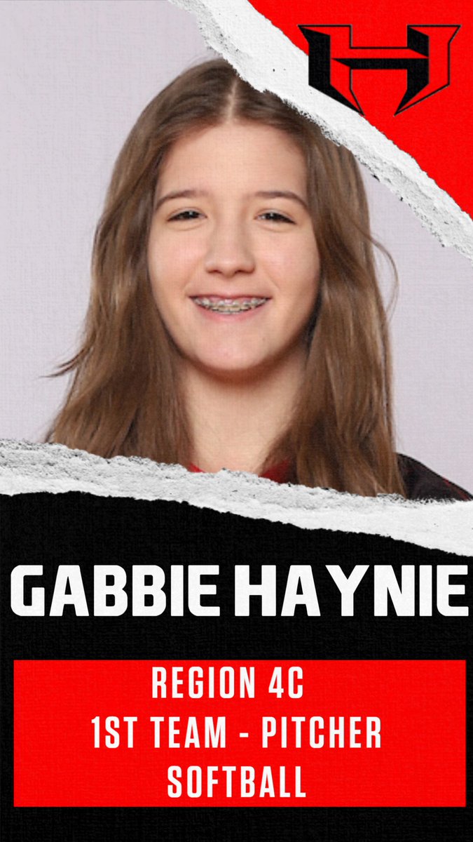 Another congratulations go out to Gabbie Haynie who was selected as a first team pitcher for the All-Region 4C team!  Way to go, Gabbie!  ROAR PRIDE!!!