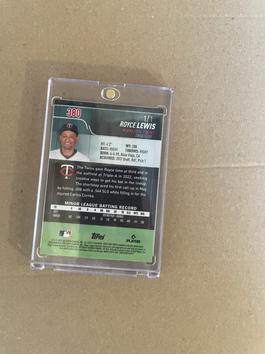 aceretailhits's tweet photo. Every time Royce Lewis is healthy I have to post this banger and remind myself that I am glad I have held onto to it! @CardPurchaser https://t.co/cZSms66xI5