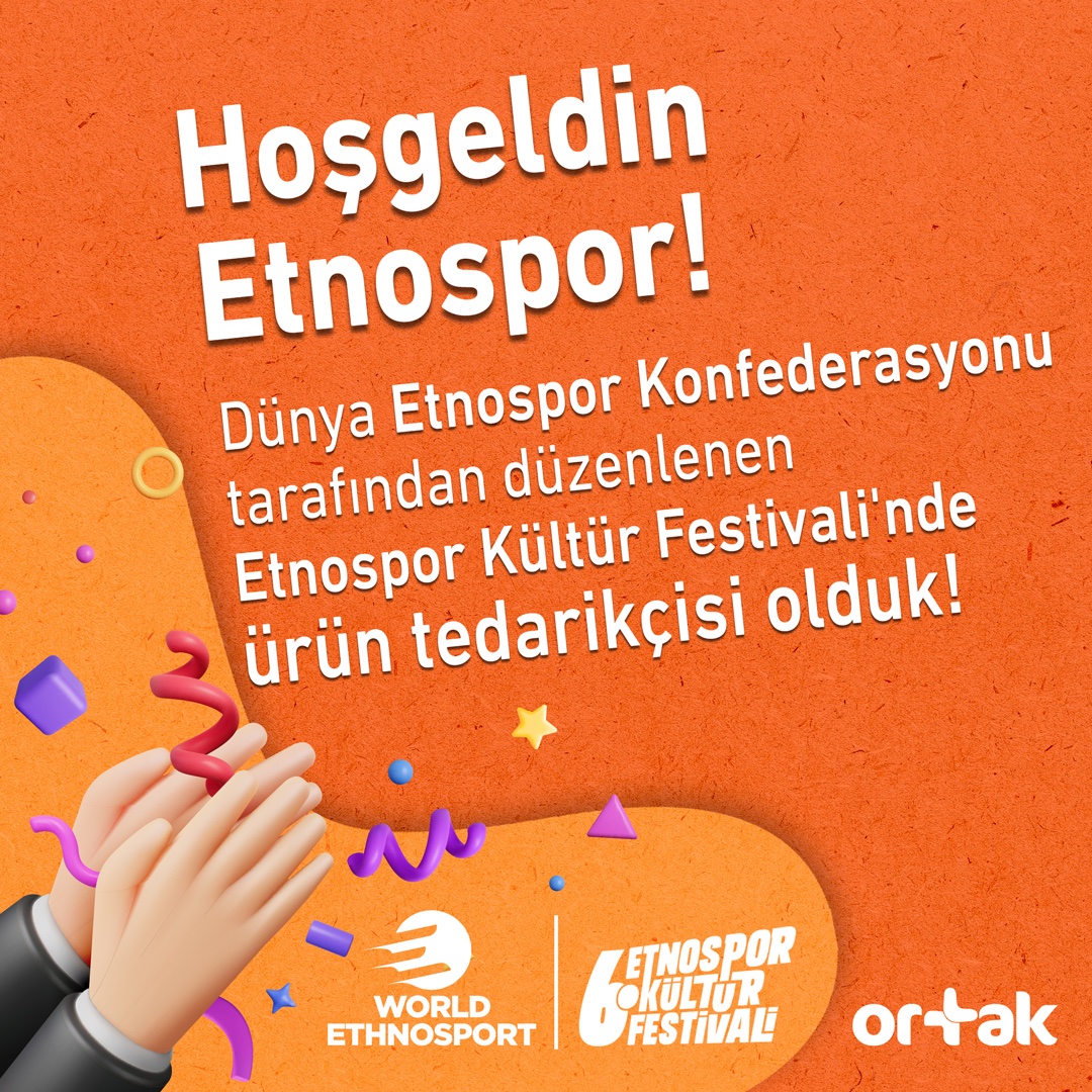 OrtakApp's tweet photo. Ortak'a Hoşgeldin @etnospor! 

Ortak'ta kurumsal partnerlerimize bir yenisini daha ekledik. Dünya Etnospor Konfederasyonu tarafından düzenlenen Etnospor Kültür Festivali organizasyonunda ürün tedarikçisi olduk. https://t.co/uVaRRbGBlF