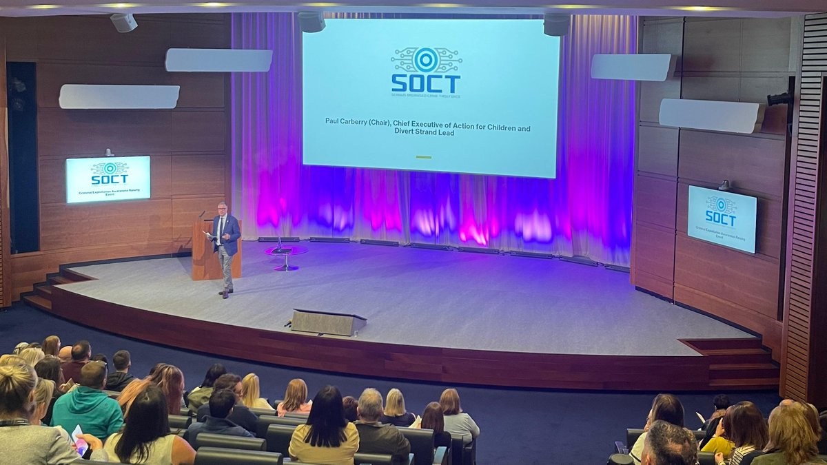 Action for Children Scotland (@actn4childrscot) on Twitter photo It was great to see the focus on action at this week's <a href="/SOCTaskforce/">Serious Organised Crime Taskforce</a> Criminal Exploitation awareness raising event in Edinburgh.
Paul Carberry, CEO at <a href="/actnforchildren/">Action for Children</a> and chair of SOC Taskforce Divert strand, welcomed around 200 guests and introduced a open from <a href="/AConstance23/">Angela Constance</a> It was great to see the focus on action at this week's <a href="/SOCTaskforce/">Serious Organised Crime Taskforce</a> Criminal Exploitation awareness raising event in Edinburgh.
Paul Carberry, CEO at <a href="/actnforchildren/">Action for Children</a> and chair of SOC Taskforce Divert strand, welcomed around 200 guests and introduced a open from <a href="/AConstance23/">Angela Constance</a>