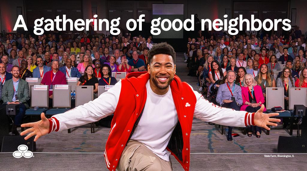 InsuredWithDan's tweet photo. Jake sighting! Last week, I had the chance to meet with other State Farm agents from across the country, and Jake from State Farm made an appearance. He is the embodiment of the Good Neighbor spirit and our mission to help. #GoodNeighbor #StateFarm #LikeAGoodNeighbor https://t.co/wFOLo5OzkX