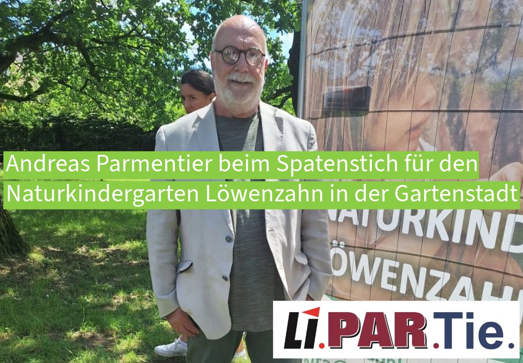 LIPARTie2's tweet photo. Unser Stadtrat Andreas Parmentier war heute (6.6.) beim Spatenstich für den #AWO-Naturkindergarten Löwenzahn in der Gartenstadt dabei und ist ganz begeistert #Mannheim #Kita https://t.co/l0KOZkfNjQ