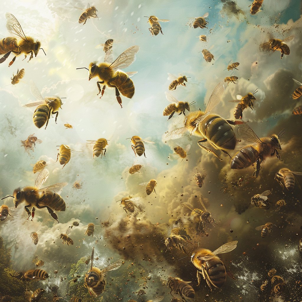 LyricAIrtist's tweet photo. The bees had declared a war The sky wasn't big enough for them all - Dirty Paws - Of Monsters and Men #midjourneyV6 #midjourney #AIArtworks #songlyricschallenge
@monstersandmen https://t.co/VBzVAMaEw0