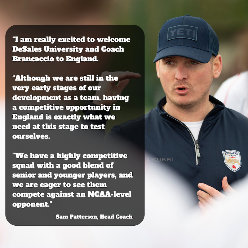 englacrosse's tweet photo. England x @DSUBulldogs 

England Men's Programme welcome the Bulldogs of DeSales University to England next weekend 🥍

The Men's Performance squad and U20s will both play against DeSales across the 15/16 June 

Check it out ⬇️