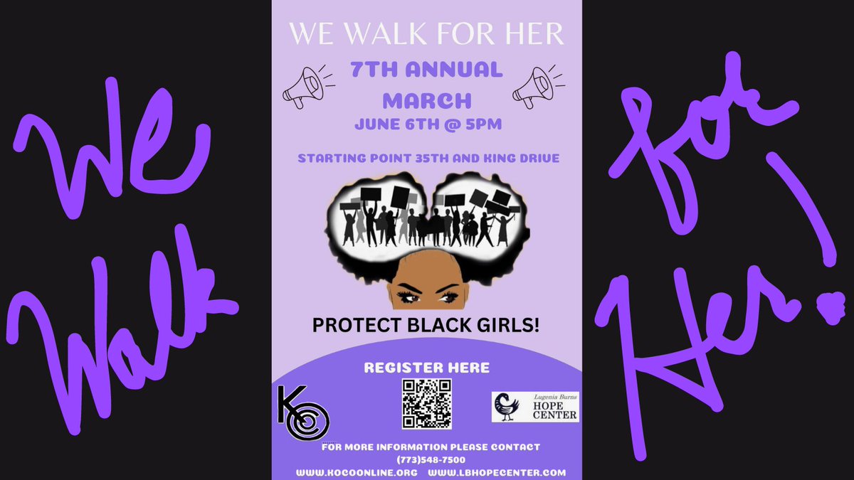 Lugenia Burns Hope Center (@lb_hopecenter) on Twitter photo Join us TODAY at 35th St. & King Drive at 5 p.m. to support protecting Black Women & Girls!
<a href="/followers/">ćÆććÆć</a>
#WeWalkForHer #SayHerName Join us TODAY at 35th St. & King Drive at 5 p.m. to support protecting Black Women & Girls!
<a href="/followers/">ćÆććÆć</a>
#WeWalkForHer #SayHerName