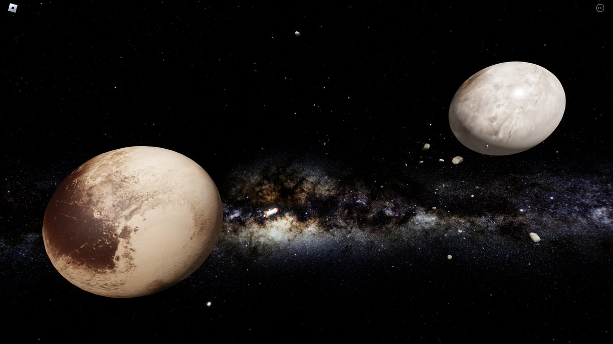 PxBuilder's tweet photo. Pluto and Charon are now in "The Space Simulator" game on #Roblox

https://t.co/06udvbmgAj https://t.co/Gg5QBPTLsA
