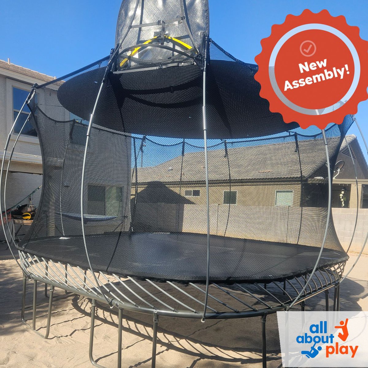 AllAboutPlay1's tweet image. 🚀 New Assembly Alert! 🚀

The Rios-Lazo family is ready for summer with their Springfree 13x13 Gun Metal Gray trampoline, FlexrHoop, and Sunshade! 🌞🕶️

The Sunshade provides UV protection, keeps kids cool, and extends the trampoline&apos;s life. 🌤️🏖️

#Springfree #TrampolineFun