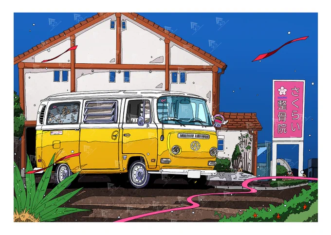 愛車オーダーイラストVolkswagen Type Ⅱ2024年5月 