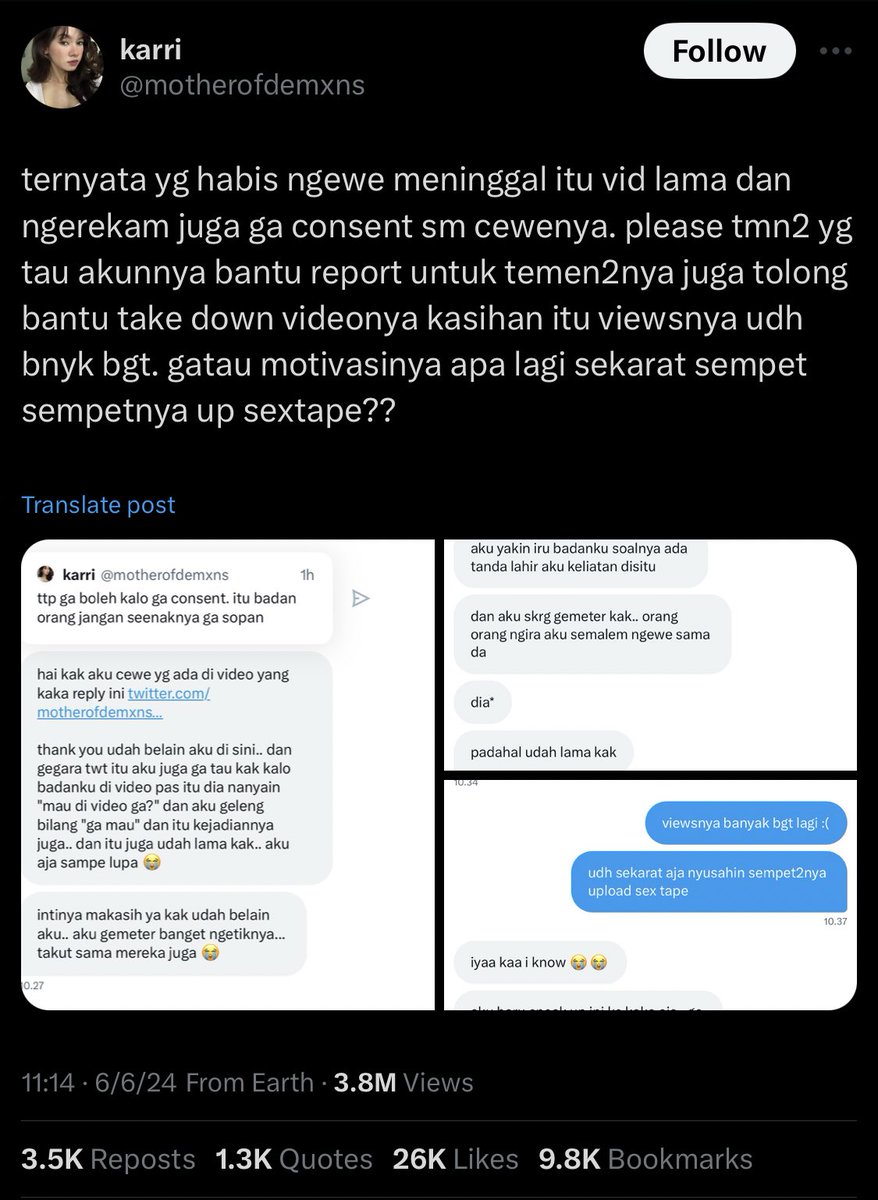 “Sekarat sempet sempet ya up sextape”

Kok jdi kompor 😭
Empatinya hilng memang 👎👎

Ybs sudah meninggal, dengan kau giring kaya gini hasilnya apa?
Kecuali kau lawan orang idup masih logis!!