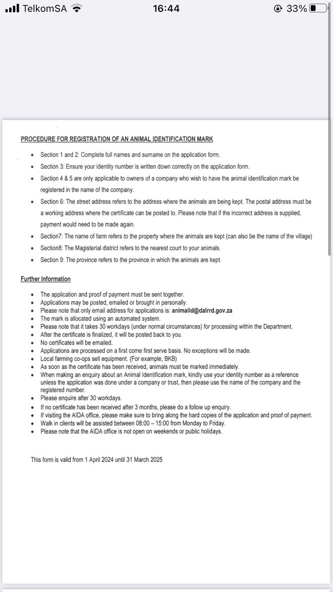 Farmers Lets not forget to apply for livestock identification brand mark even if u have just 1 Cow and 2 goats…thank me later🙏 And plz I’ve discovered a lot of elder farmers don’t have it, let help them apply❤️