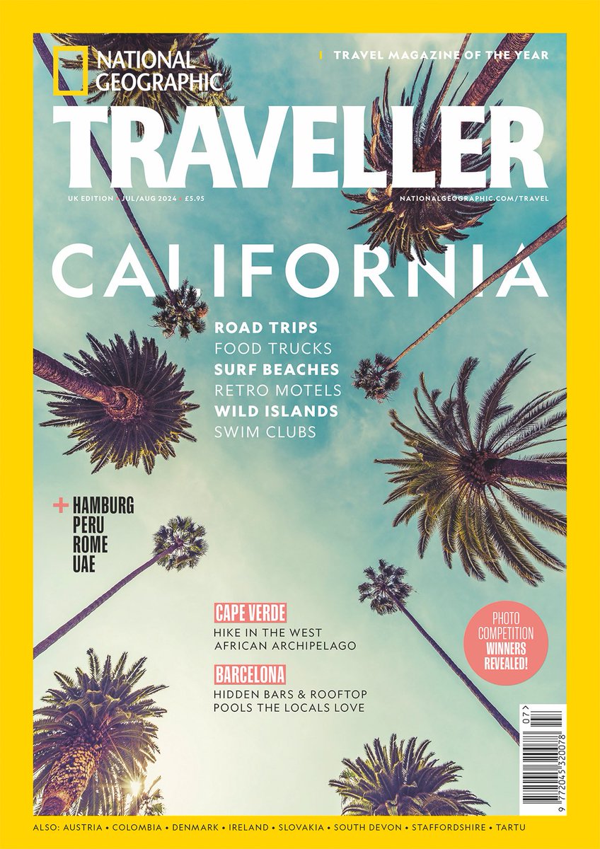 Pat Riddell (@patriddell) on Twitter photo The Jul/Aug issue of <a href="/NatGeoTravelUK/">National Geographic Traveller (UK)</a> is in the shops today…
Featuring California, Cape Verde, Barcelona, Hamburg, Rome, Peru, UAE, Slovakia, Devon AND the winners of the Photography Competition 2024.
magazine.natgeotraveller.co.uk/jul24 The Jul/Aug issue of <a href="/NatGeoTravelUK/">National Geographic Traveller (UK)</a> is in the shops today…
Featuring California, Cape Verde, Barcelona, Hamburg, Rome, Peru, UAE, Slovakia, Devon AND the winners of the Photography Competition 2024.
magazine.natgeotraveller.co.uk/jul24
