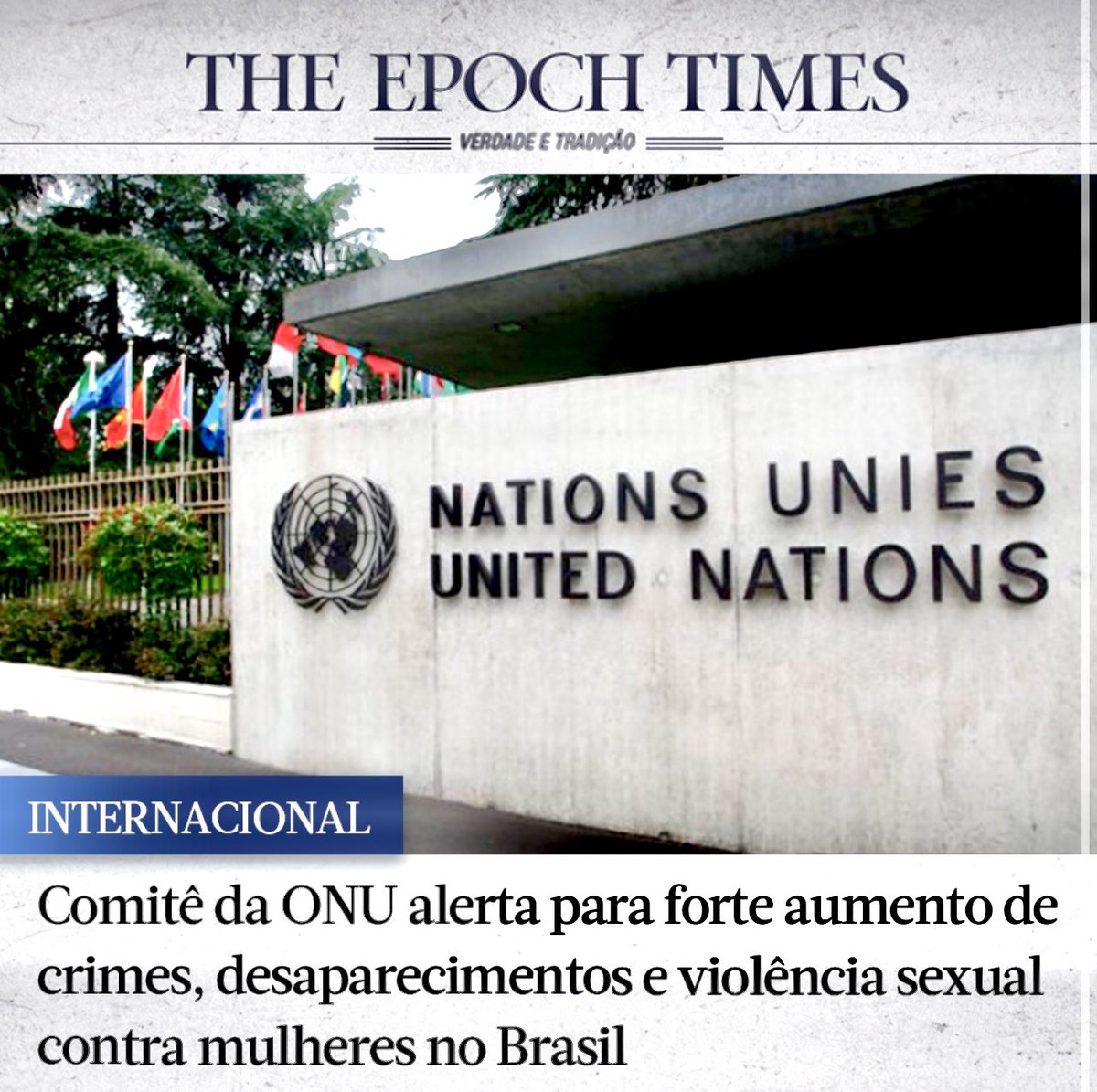 Francois_Real's tweet photo. O Comitê da ONU sobre os Direitos da Mulher disse nesta quarta-feira (5) que está alarmado com o aumento acentuado de homicídios, estupros e outros tipos de crimes sexuais, bem como com o desaparecimento de meninas e mulheres negras brasileiras. https://t.co/2H6x6SKz0a