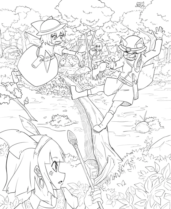 昔途中でやめた絵今見たらなんかかわいくて良い 