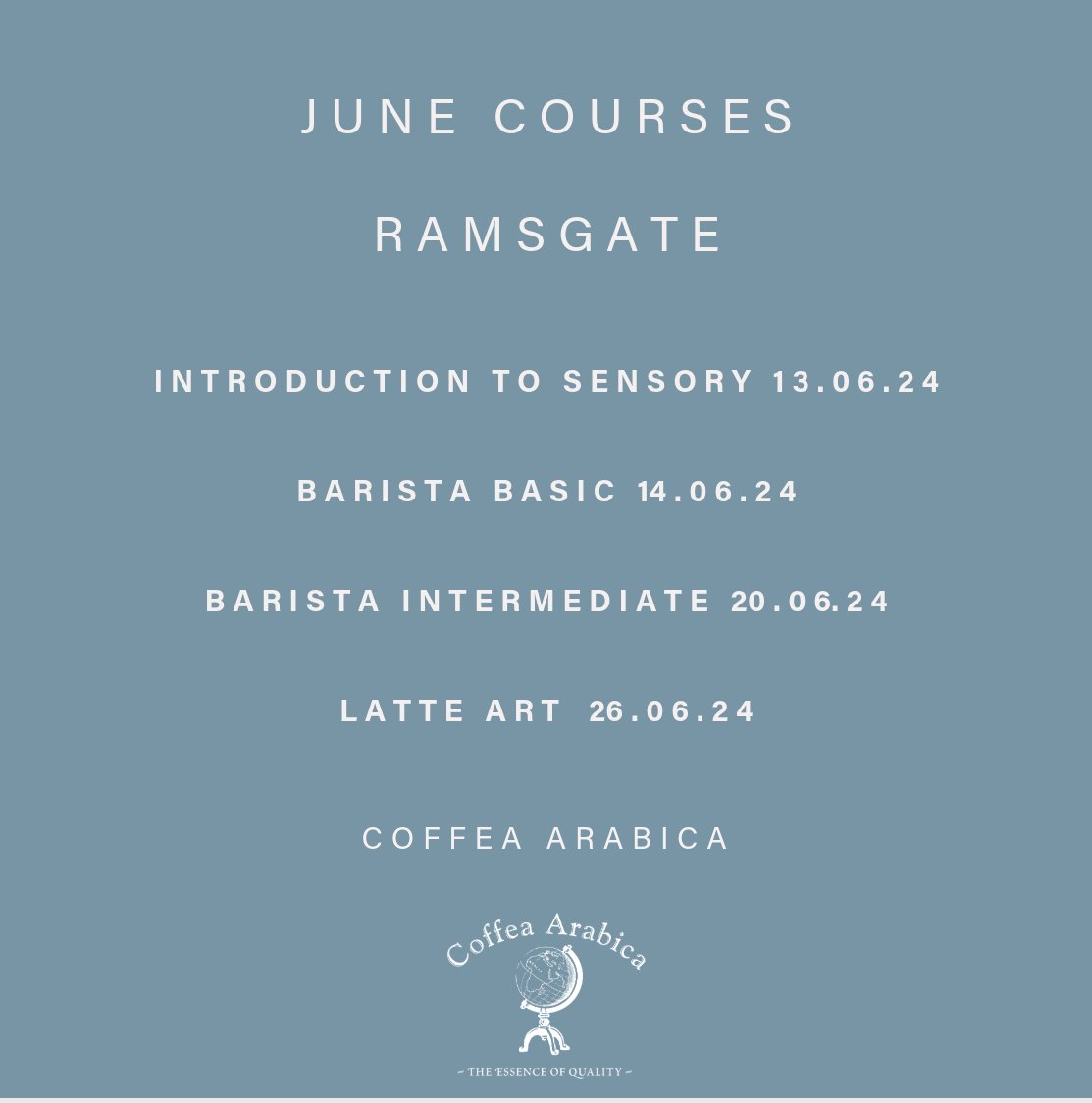 Coffea Arabica Courses in Ramsgate - June
⁠
Our courses are one to one training with possibility to organise group training, other dates available please contact Daisy on 07766533157 for more informations.⁠