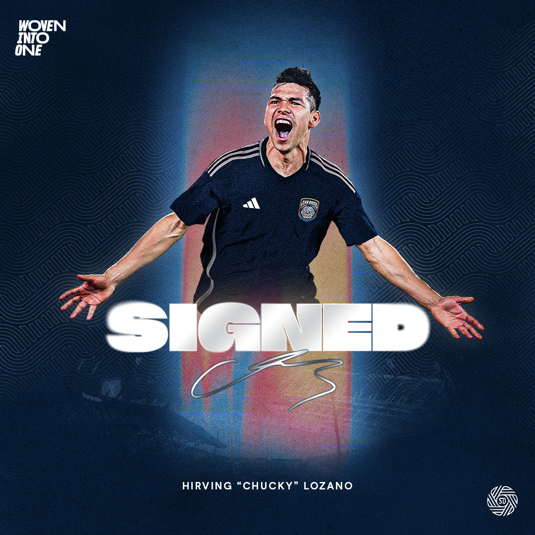 sandiegofc's tweet photo. 𝘽𝙞𝙚𝙣𝙫𝙚𝙣𝙞𝙙𝙤 𝙖 𝙎𝙖𝙣 𝘿𝙞𝙚𝙜𝙤, 𝘾𝙝𝙪𝙘𝙠𝙮. 
 
San Diego FC has signed Hirving “Chucky” Lozano to a four-year contract. 
 
The 28-year-old Mexican International star will make his debut for the Club in February 2025. 
 
Read more ⬇
