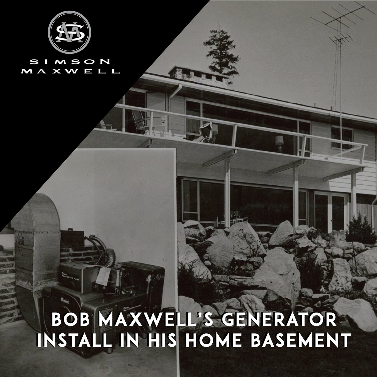 SimsonMaxwell's tweet image. ✨THROWBACK THURSDAY - Bob Maxwell installs a generator in his basement in 1960

Bob would advertise how reliable standby generators are when Vancouver had power outages.

Contact us for your standby generator - simson-maxwell.com/contact/

#SimsonMaxwellPower #simmaxengines $CEI