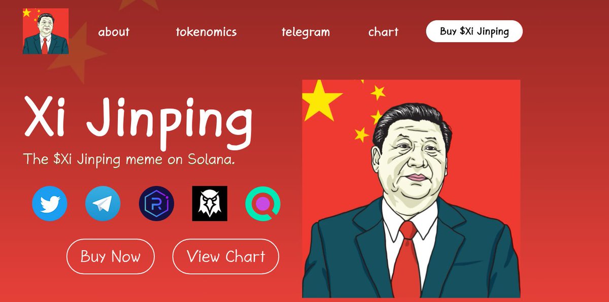 rea19981's tweet photo. This is literally to much at this point😅😅😅:

Look at this rug:

Chinese president
$Xi Jinping
https://t.co/b169559i3v

#solanaseason #solana #solanaecosystem #Solanaseason2024 #Solanababy