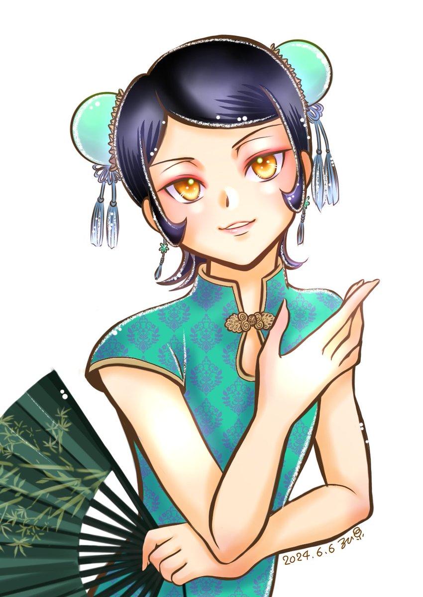 #性癖パネルトラップ
FFさま300↑ありがとう記念絵💖
⑦麗人✖️🐛くん

🥦ばんっ！きゅっ！ぼんっ！じゃないんだね…
🐛正真正銘 男なのでな！

男装の麗人が大好きです💕
男の場合は女装になるのかな😅どちらにせよ麗人でなければなりません✨潜入の為、性別隠すｼｭﾁｭとか大好物ですね🥰