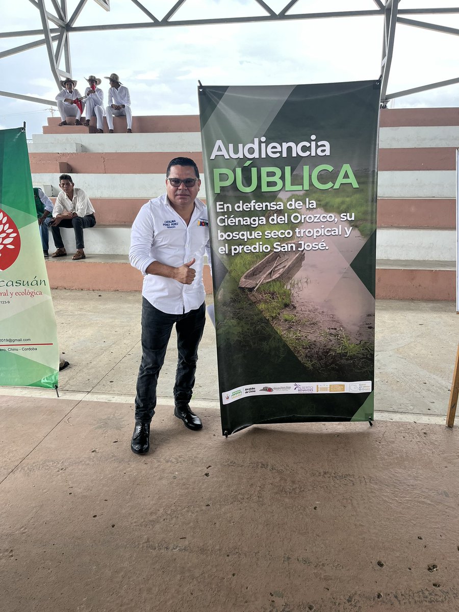 Hoy por primera vez, en el municipio de Chinú, estamos en el preámbulo de la audiencia pública, en defensa de la Cienega del Orozco, su bosque seco tropical y el predio San José, en compañía de los senadores, Catalina Pérez Pérez y alberto Benavides <a href="/petrogustavo/">Gustavo Petro</a> #PactoHistorico