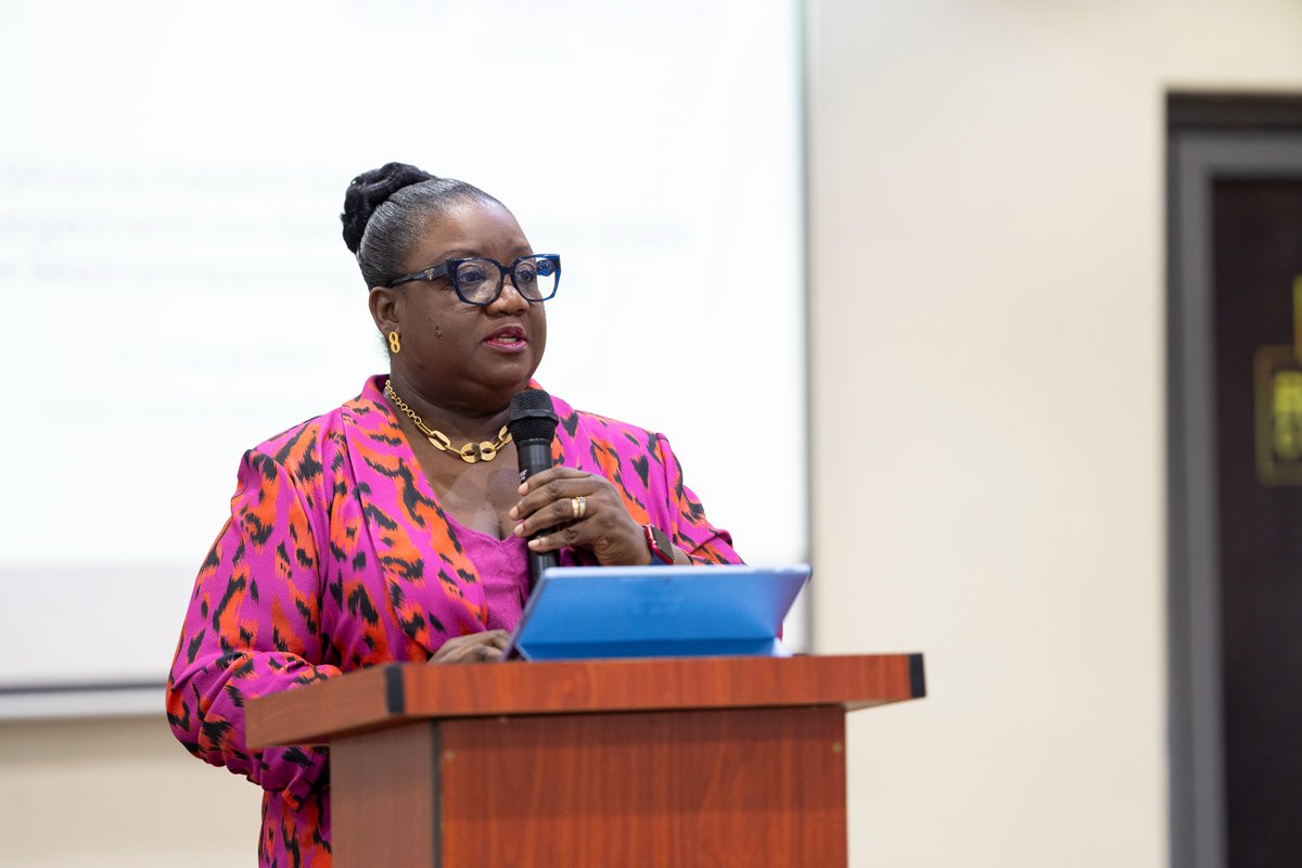WHOGhana's tweet photo. “As leaders, it is our duty to work to create health systems that are accessible, inclusive and just to meet the needs of all Ghanaians,” says Dr Alberta Biritwum-Nyarko, Director, #PPME of @_GHSofficial at the Senior Leaders Engagement on Gender &amp; Gender Mainstreaming in Health. https://t.co/LXWAPSFXuG