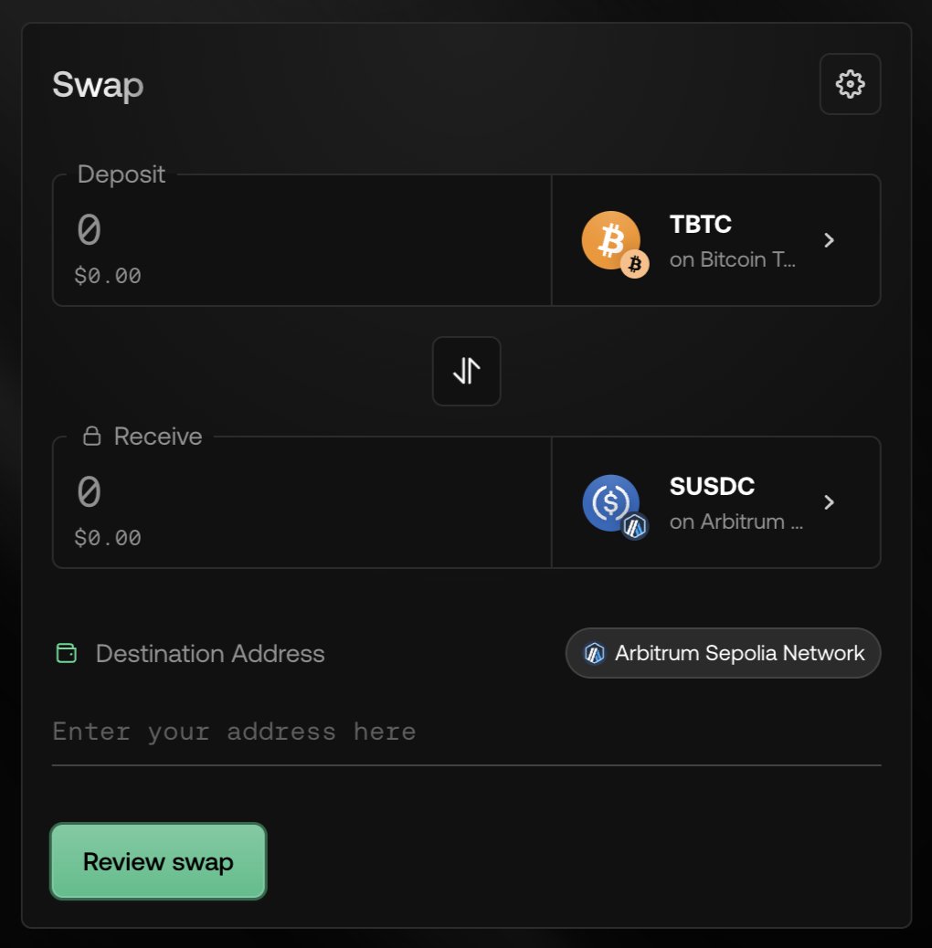 Chainflip's tweet photo. And there you have it! @arbitrum swapping is now fully active on Perseverance Testnet.

Try swapping native $BTC to USDC and $ETH on Arbitrum Sepolia now:

https://t.co/2lRLS4GeTu https://t.co/xEDrRlq6Ez