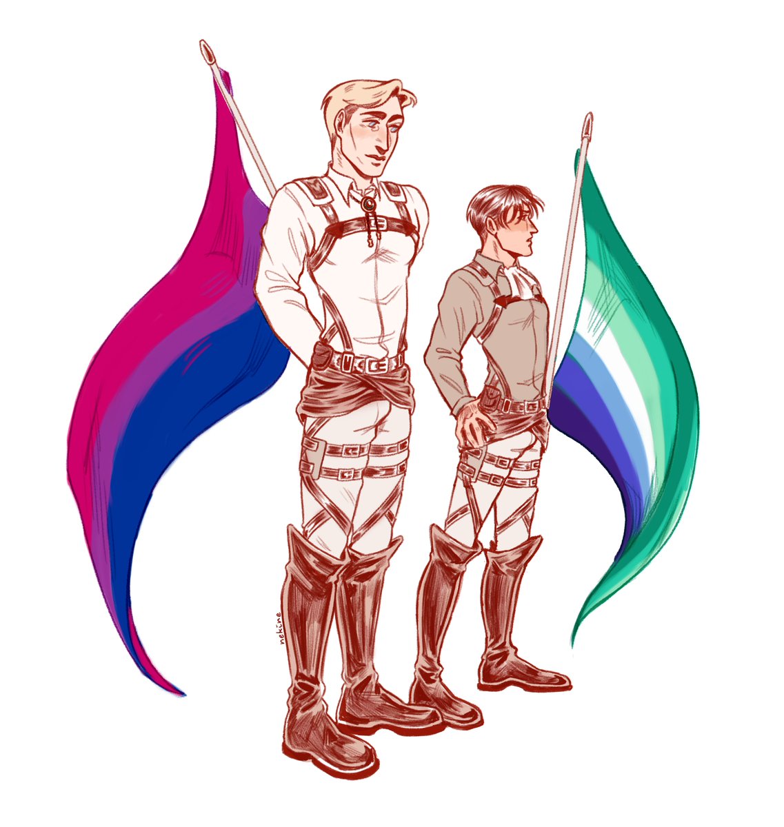 nekine's tweet photo. happy pride🎉🎉
#eruri #エルリ https://t.co/nS8G3PYeDh