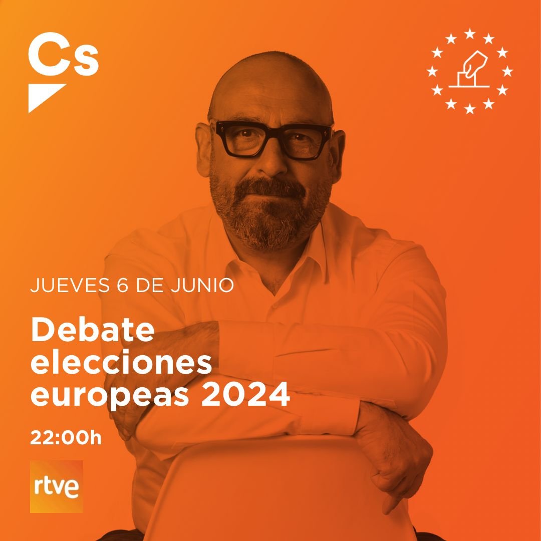🔈Esta noche no te pierdas el debate electoral de las #eleccioneseuropa 2024 con <a href="/jordi_canyas/">Jordi Cañas</a> <a href="/CiudadanosCs/">Ciudadanos 🇪🇸🇪🇺</a>  🇪🇺🗳️🇪🇸

🗓️ Jueves 6 de junio
🕙 22h
📺 RTVE (La 1 / Canal 24hs / Radio 5)