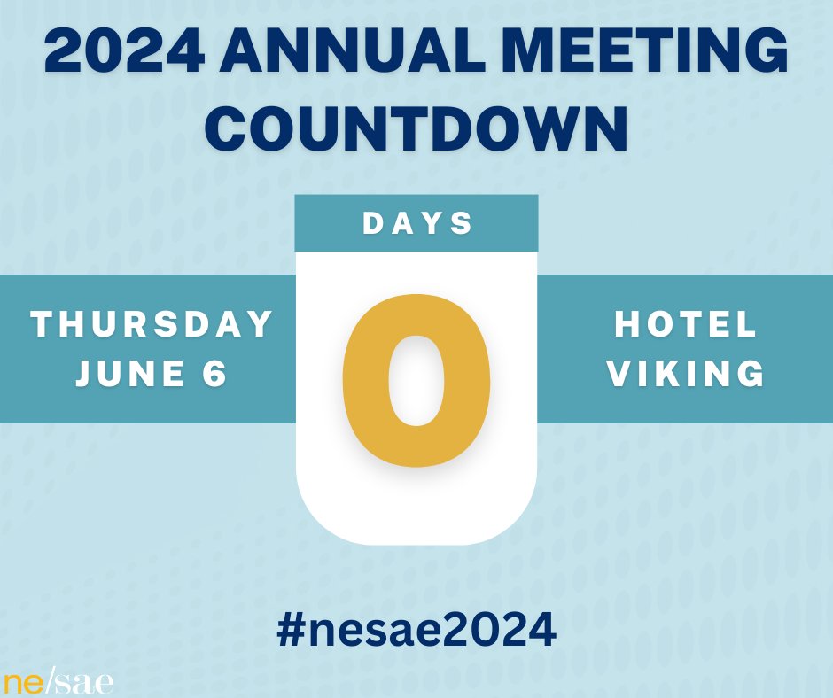 TODAY'S THE DAY! NE/SAE's 2024 Annual Meeting begins now!

Registration is open now! Head to the registration table to check in. The Welcome Mingle begins at 11:00 am, where you can network with fellow association professionals before the Welcome Remarks at 12:00 pm.

#nesae2024