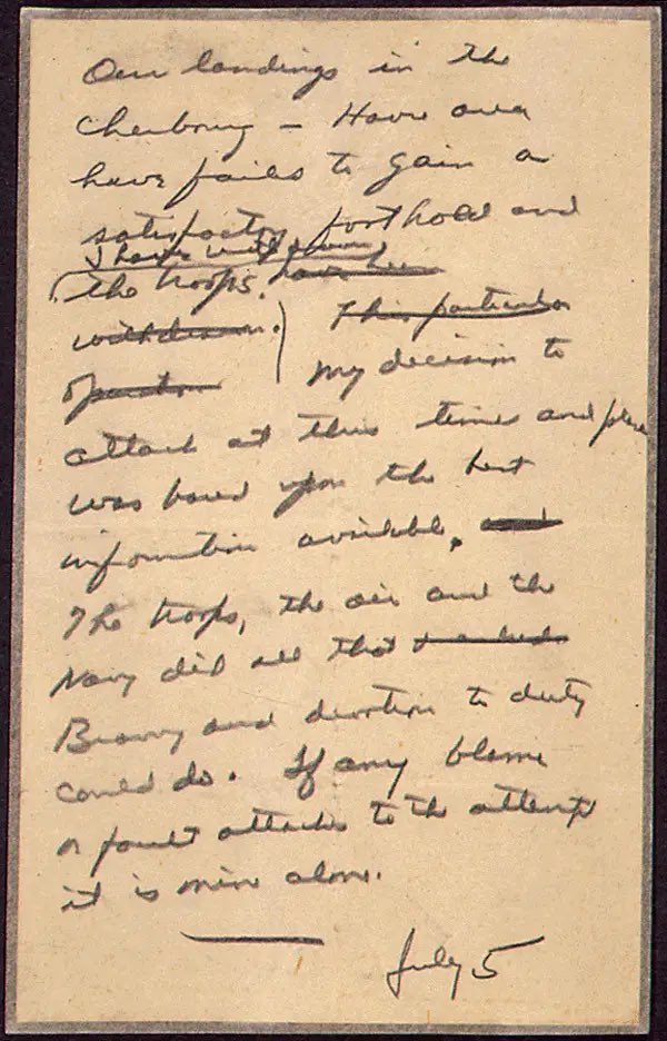 80 years ago today, Eisenhower gave us a solemn lesson in leadership. If you want to understand the burden and honor of command in combat, it starts with this.