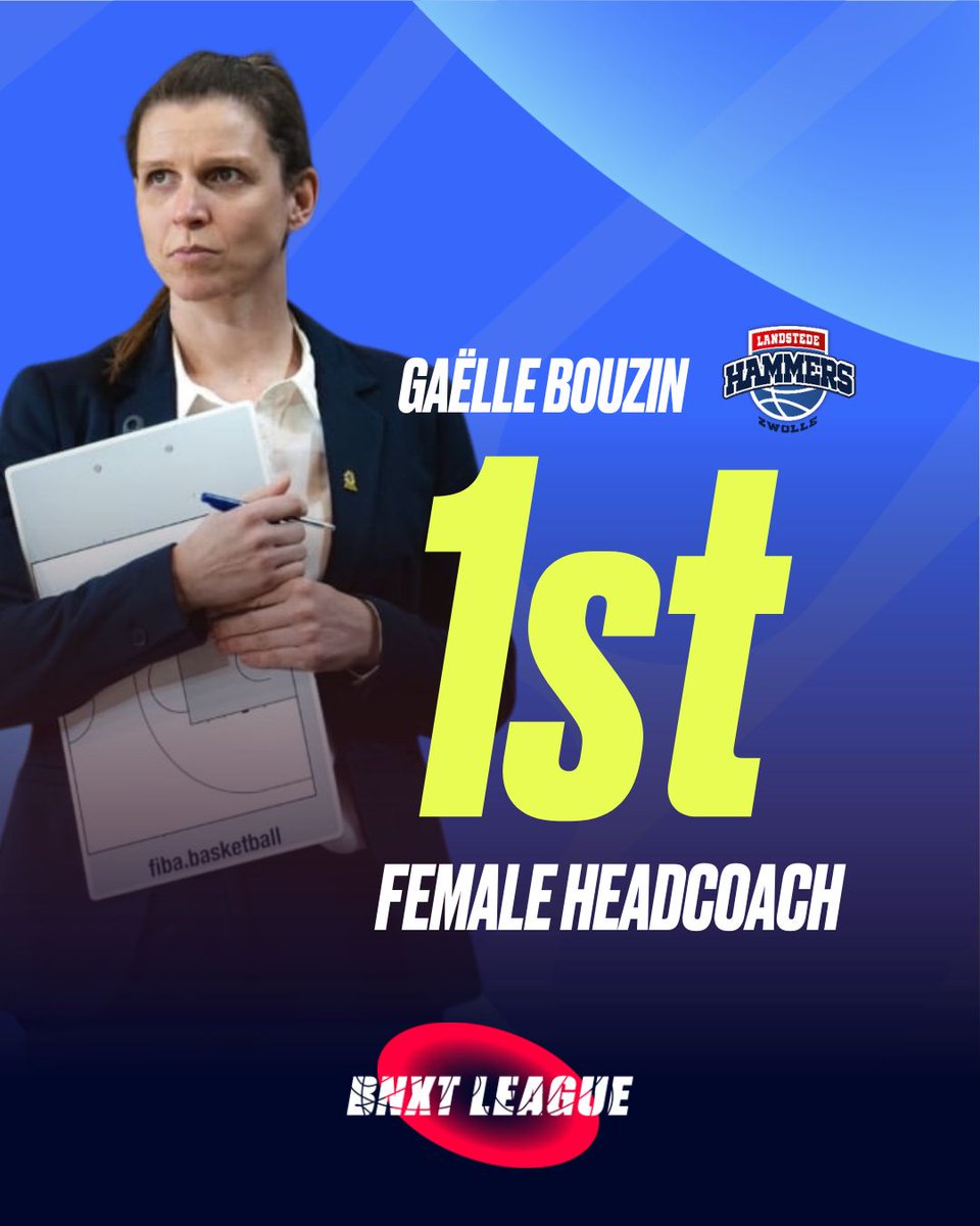 BnxtLeague's tweet photo. Gaëlle Bouzin will be the new headcoach for Landstede Hammers and is the first female headcoach in BNXT history 🔥🏀 https://t.co/uWavXEKpAF
