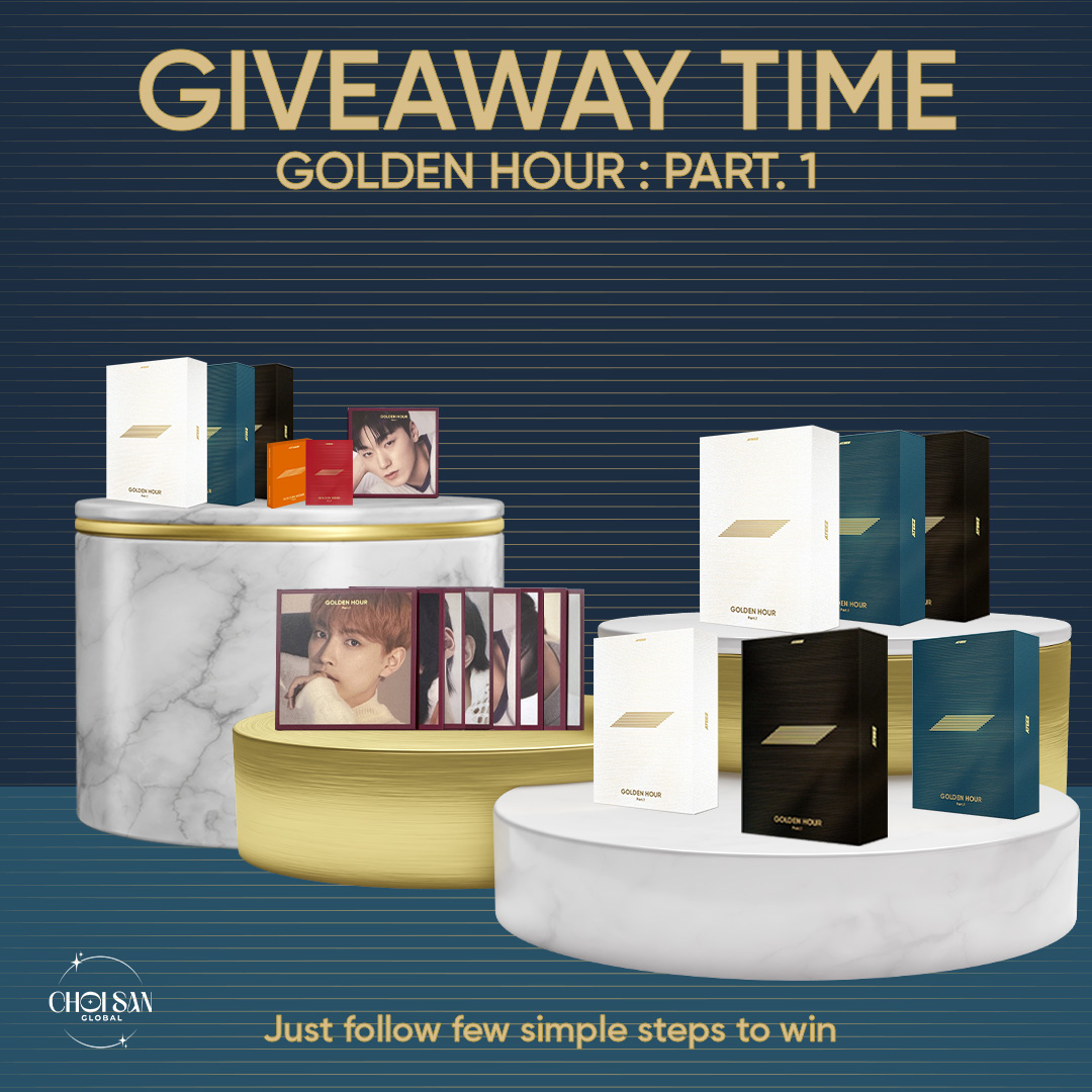 global_choisan's tweet photo. Deureureureuk~~ GIVEAWAY TIME IS HERE!
The CSG Worldwide Giveaway for Golden Hour : Part 1 is out.
To participate: Read below for the instructions to enter!
*Dont forget this is a daily post so make a thread to help you keep track
Prizes: 6 winners!
1ยบ: 1 Combo with 1 Digipak with San cover (KR ver), 1 Platform, 1 PocaAlbum and 1 set of Photobook
2ยบ: 1 set of Photobook
3ยบ: 1 set of Digipak
4ยบ: 1 Blue Hour ver.
5ยบ: 1 Golden Hour ver.
6ยบ: 1 Diary ver.
#Stream_Work #GoldenHour_Part1 #ATEEZ #์์ดํฐ์ฆ @ATEEZofficial