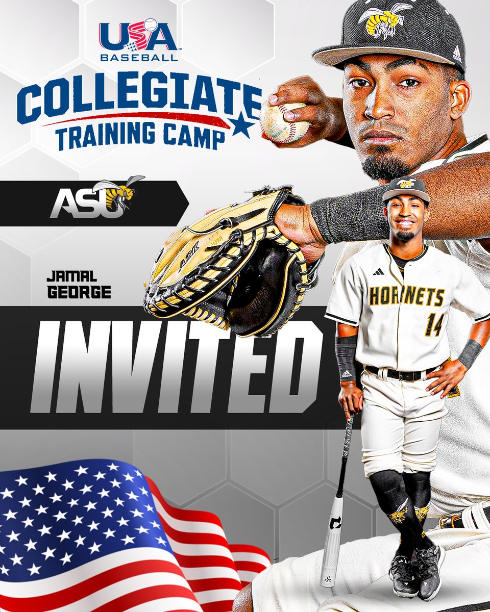 Jamal George will join <a href="/BamaStateBB/">Alabama State Baseball</a> Head Coach Jose Vazquez for the <a href="/USABaseballCNT/">USA Baseball CNT</a> Training Camp on June 25-29 in Cary, N.C. 

📰 tinyurl.com/uubfefwy

#SWARMAS1