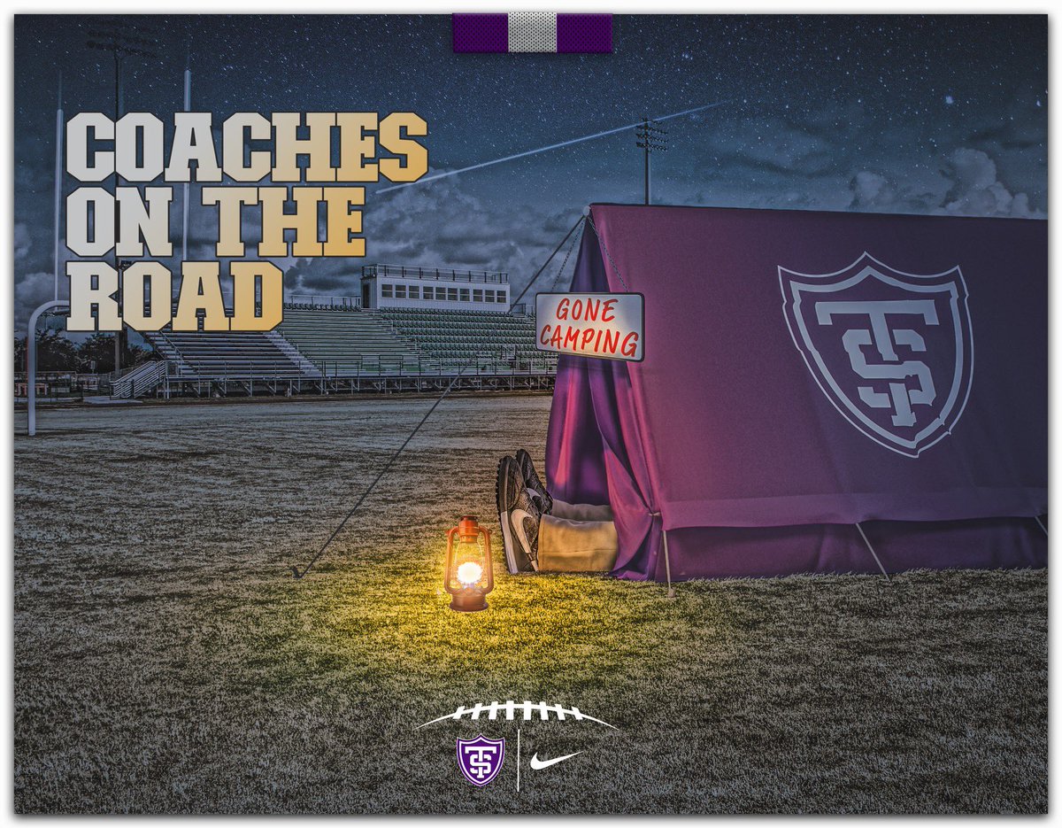 Coach_Caruso's tweet photo. Camp season @UST_Football ⛺️🆔😈

……….let us know ur camp 📍 

#Pa25ion @UofStThomasMN 🟣⚪️⚫️ https://t.co/z93yk4VOJT