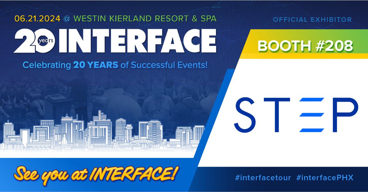 STEPcg's tweet image. STEP is proud to be sponsoring and exhibiting at INTERFACE Phoenix! This educational conference for IT professionals focuses on the latest developments in our ever-changing information technology environment. 

Register: hubs.ly/Q02zKqTB0

#interfacetour #interfacePHX #STEP