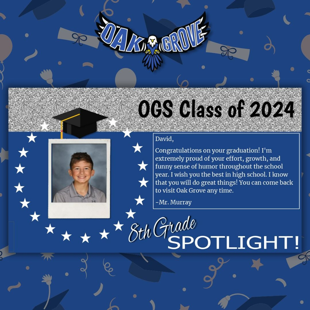 OakGrovePride's tweet photo. ๐Even though the school year has ended, the celebration doesnโt stop there! Over the next several days, weโll spotlight our 2024 8th-grade graduates. Join us as we honor them. Weโre so proud of their remarkable growth & every milestone theyโve reached.
#OakGrovePride #OGD68 https://t.co/QsEiWWatZU