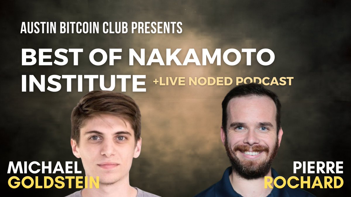 TONIGHT

If you're in Austin, don't miss tonight's Austin Bitcoin Club at the <a href="/bitcoincommons/">Bitcoin Commons</a>. 

We'll have <a href="/BitcoinPierre/">Pierre Rochard</a> and <a href="/bitstein/">Bitstein</a> presenting a Best of the Nakamoto Institute  along with a LIVE <a href="/NodedPodcast/">Noded Bitcoin Podcast</a>.

<a href="/kandccattle/">Cole@K&C Cattle</a> beef taco bar with <a href="/Ol_Butch/">Johnny Ochoa</a> 

Join us!

RSVP below