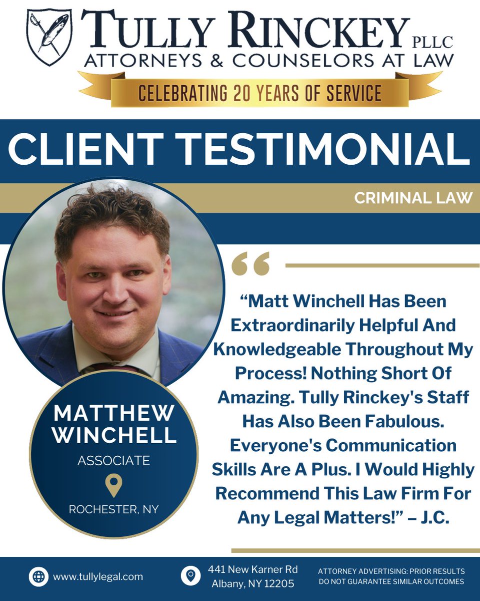 Tully Rinckey PLLC (@tullylegal) on Twitter photo Tully Rinckey PLLC is committed to providing superior client service. This commitment is based on developing an intimate knowledge of each client's needs and objectives, and working diligently and efficiently to help them achieve their goals. Tully Rinckey PLLC is committed to providing superior client service. This commitment is based on developing an intimate knowledge of each client's needs and objectives, and working diligently and efficiently to help them achieve their goals.