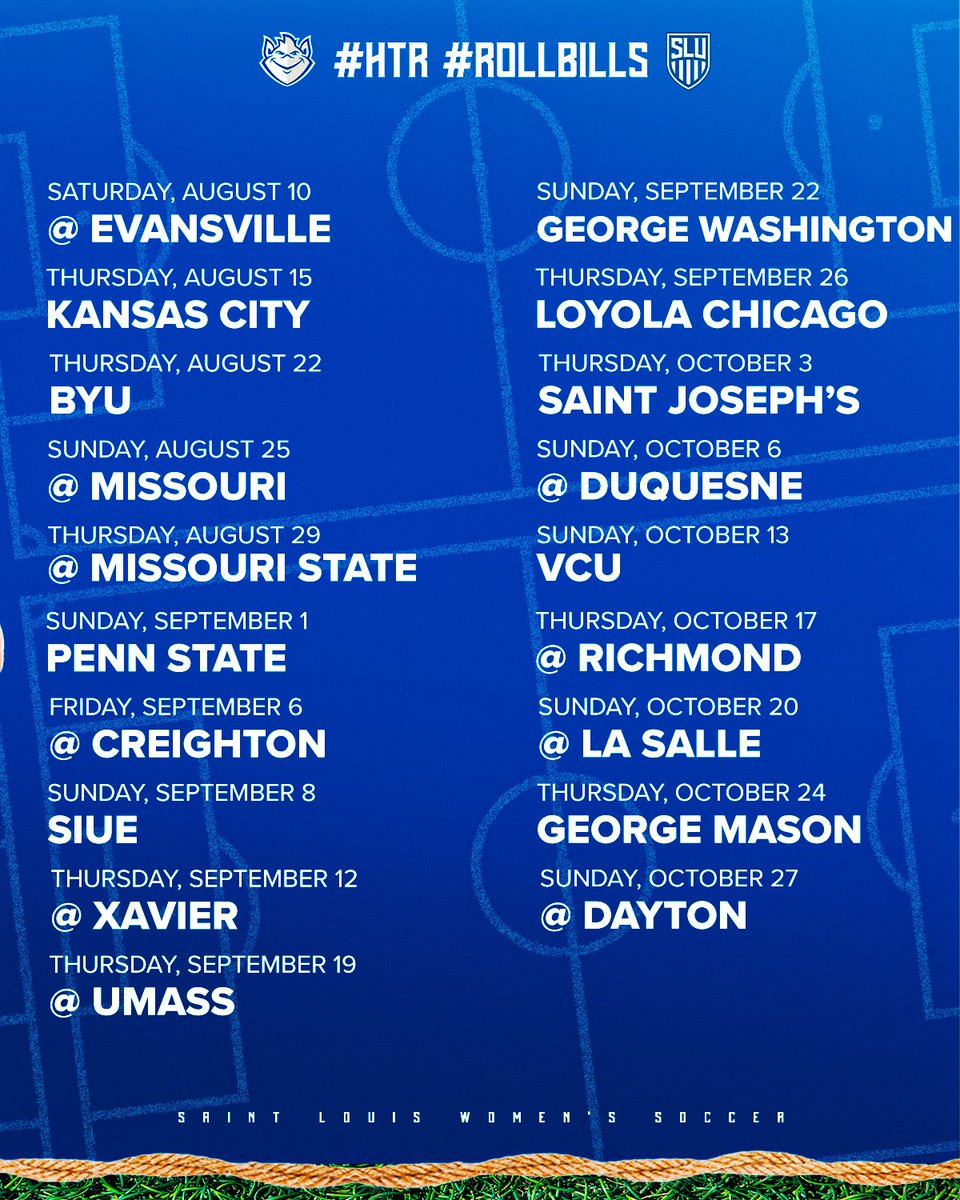 𝗧𝗵𝗲 𝟮𝟬𝟮𝟰 𝗦𝗰𝗵𝗲𝗱𝘂𝗹𝗲 🤩

See you soon, Billiken Nation!

#HTR #RollBills